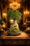 Ficus Ginseng Bonsai Canlı Bitki - Özel Formlu Dolgun Gövdeli Dekoratif Büyük Boy Bonsai Ağacı