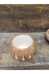 Geometrik çiçek ve orkide taş saksı 12cm çap 10 cm yükselik