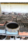 Geometrik dizayn Gold koyu gri beton saksı