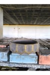 Geometrik dizayn Gold koyu gri beton saksı