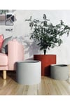 Hafif Beton Saksı (terrazo) Cylinder 20x15 Siyah