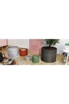 Hafif Beton Saksı (terrazo) Cylinder 20x15 Siyah
