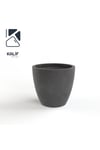 Hafif Beton Saksı (TERRAZO) Indra (L) 44x42 Siyah