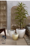 Hafif Beton Saksı (terrazo) Indra (m) 36x32 Yeşil