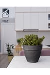 Hafif Beton Saksı (terrazo) Terra (m) 38x32 Kırmızı