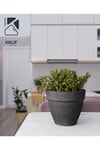 Hafif Beton Saksı (terrazo) Terra (s) 28x24 Gri