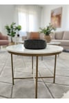 Işıltı Serisi Punto Kabartmalı Dekoratif Şık Siyah Gold Temalı Beton Saksı (Çiçeksizdir) 21*7
