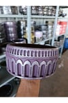 Lila-Mor Gümüş Detaylı Roma Saksı 21*11 cm ve Para Çiçeği