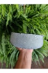 Monokrom Noktalı Modern Geniş Saksı 21*10 cm