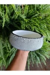 Monokrom Noktalı Modern Geniş Saksı 21*10 cm