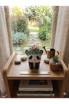 Panda Figürlü Dekoratif El Yapımı Sukulent Saksı - Çiçek Taçlı Sevimli Hediye (12cm)