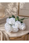 Premium Dekoratif Beyaz Yapay Gül Buketi- Lüks Salon ve Masa Üstü Şıklığı
