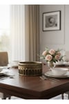 Roma Tasarım Modern Ve Şık Gümüş Detaylı Eskitme Kolezyum Taş Saksı 21*10 (Çiçeksiz)