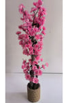 Rüzgar Yapay Çiçekçilik 90 cm Pembe Renk Beton Saksıda Sakura