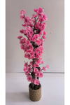 Rüzgar Yapay Çiçekçilik 90 cm Pembe Renk Beton Saksıda Sakura
