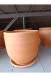 Tabaklı 25-30 Litre Sade Toprak Saksı