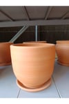 Tabaklı 25-30 Litre Sade Toprak Saksı