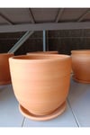 Tabaklı 25-30 Litre Sade Toprak Saksı