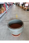 Tabaklı 60 Litre Eskitme Detaylı Taş Saksı
