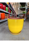 Tabaklı 60 Litre Sarı Detaylı Taş Saksı