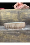 Yıldız Desenli Gold Geniş Taş Saksı 10 cm derinlik ve Hediye Çiçek