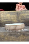 Yıldız Desenli Gold Geniş Taş Saksı 10 cm derinlik ve Hediye Çiçek