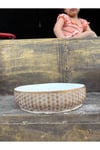 Yıldız Desenli Gold Geniş Taş Saksı 10 cm derinlik ve Hediye Çiçek