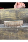 Yıldız Desenli Gold Geniş Taş Saksı 10 cm derinlik ve Hediye Çiçek