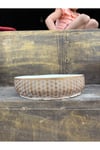 Yıldız Desenli Gold Geniş Taş Saksı 10 cm derinlik ve Hediye Çiçek