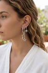 3 lü Set Ay Yıldız ve Güneş Model Gümüş Renk Kadın Küpe