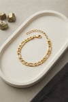 316L Çelik Gold Renk Figaro Zincir Model Erkek Bileklik