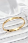 316L Çelik Gold Renk Zirkon Taşlı 65 mm Kadın Kelepçe Bileklik