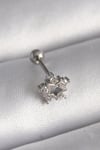316L Çelik Gümüş Renk Zirkon Taşlı Yıldız Model Tragus Piercing