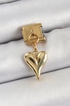 316L Çelik Sallantılı Kalp Model Gold Renk Nomination Charm