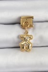 316L Çelik Sallantılı Zirkon Taşlı Ayıcık Model Gold Renk Nomination Charm