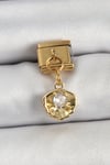 316L Çelik Sallantılı Zirkon Taşlı İstiridye Model Gold Renk Nomination Charm