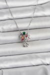316L Çelik Zincir Gümüş Renk Uçan Balon Ev Figür Kadın Kolye