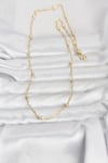 CM 14K Gold Renk Burgu ve Top Zincirli Model 60 cm Kadın Kolye