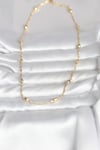 CM 14K Gold Renk Burgu Zincirli Damla Topçuk Model 45 cm Kadın Kolye