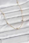 CM 14K Gold Renk Pirinç Top Zincirli 60 cm Kadın Kolye