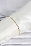 CM 14K Gold Renk Yassı Ezme Zincir Model Kadın Bileklik