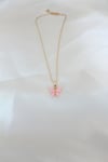 Gold Kaplama Pembe Sedefli Kelebek Kolye