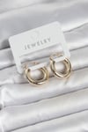 Gold Renk Pirinç Halka 20 mm Kadın Küpe