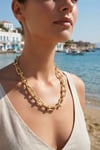 Gold Renk Pirinç Tifani Model Kadın Kolye