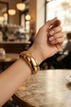 Gold Renk Pirinç Vintage Kalın Kelepçe Bilezik