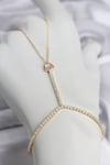 Gold Renk Pirinç Zirkon Taşlı Pembe Kalp Model Şahmeran