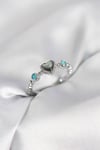Gümüş Renk Hematit Taşlı Kadın Yüzük