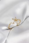 Lotus Model Zirkon Taşlı Gold Renk Kadın Yüzük