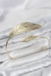 Pazu Bileklik Gold Renk Pirinç Yaprak Model