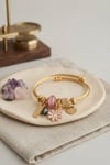 Pembe Papatya Model Gold Renk Charmlı Bileklik